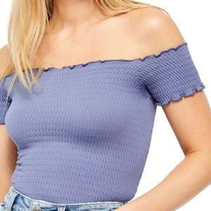 Free People Lavender Off-Shoulder Blouse